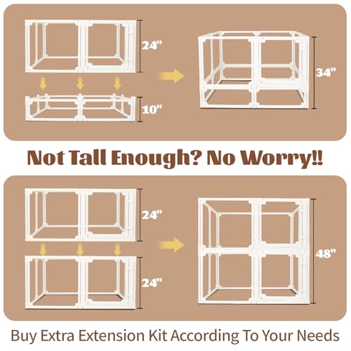 EVOTAILS Pet Playpen in 24", White