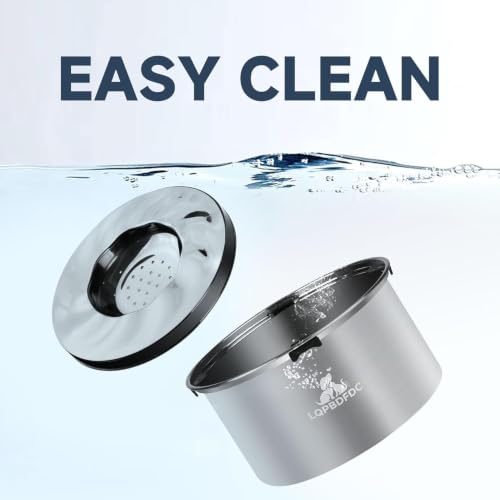 LQPBDFDC Animal Water Dispenser in 5.6L-Round, silver