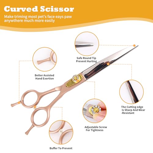 hyzrqwyw Scissors in 4 pieces - Professional Kit, Rose Gold