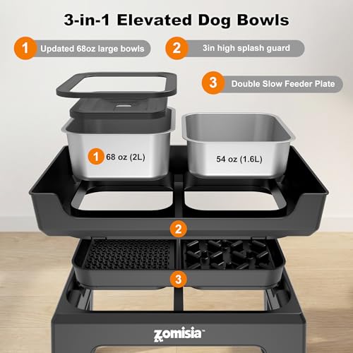 ZOMISIA Pet Feeder in 2L, Black