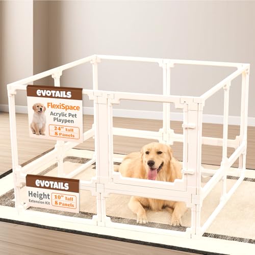 EVOTAILS Pet Playpen in 10", White