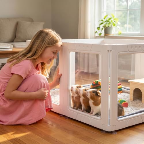 JEKO&JEKO Pet Playpen in Medium, White