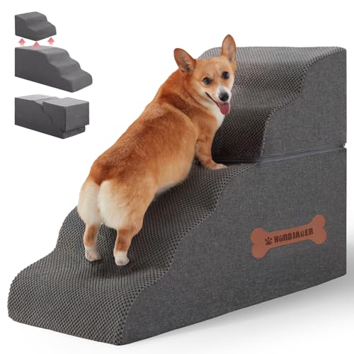 Nordjager Animal Stair in 31.8"D x 15.7"W x 22.8"H, Dark Grey