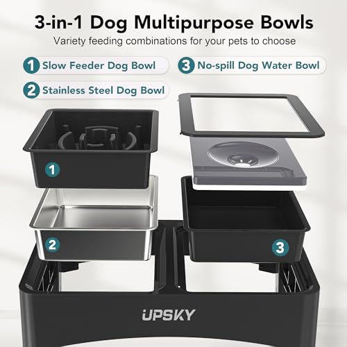 UPSKY Pet Feeder in C-3 in 1 (Black)