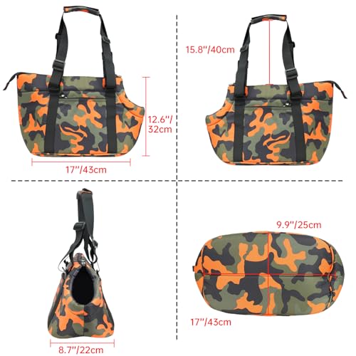 DELTAMANN Animal Carrier in 13.8"L x 5.0"W x 9.5"H, Camouflage Orange