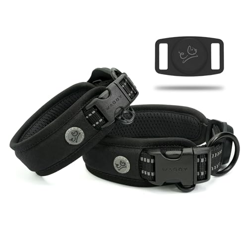 WaggyLife Animal Collar in S (13.8"-17.7"), Black