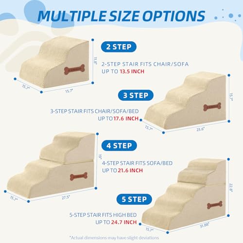 Nordjager Animal Stair in 15.7"D x 15.7"W x 11.8"H, Beige