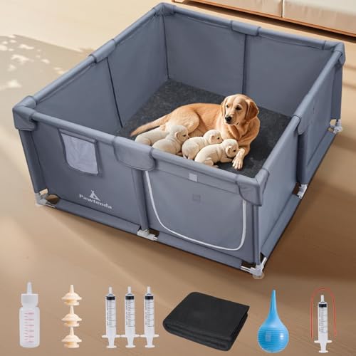 Pawtenda Pet Playpen in gray
