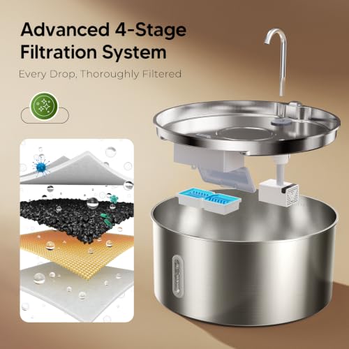 PEKTACO Animal Water Dispenser in silvery