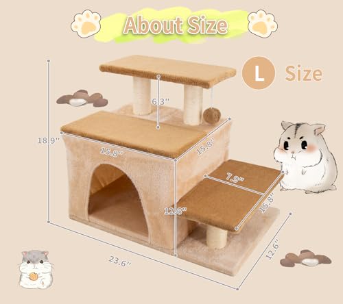 Hapineko Animal Stair in Medium, Beige
