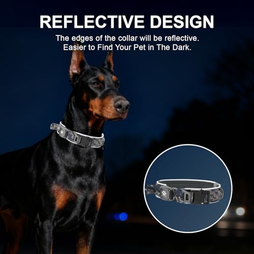YaoTya Animal Collar in M(15"-18.5"), Camouflage Grey