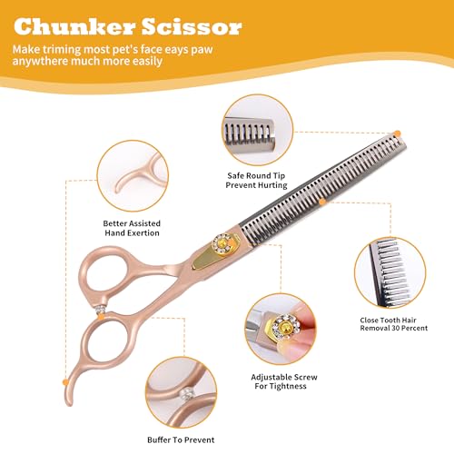 hyzrqwyw Scissors in 4 pieces - Professional Kit, Rose Gold