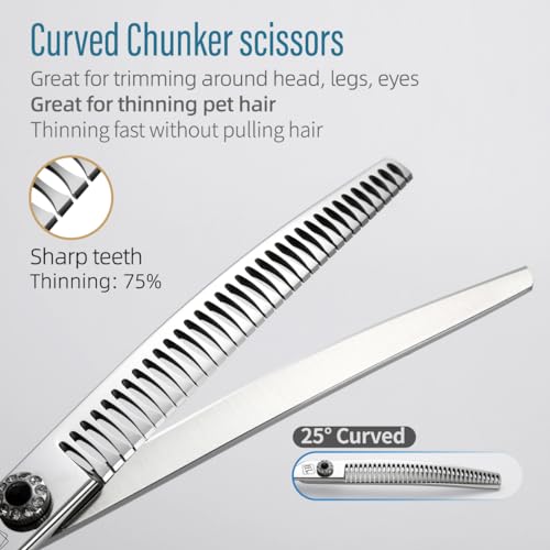 FENICE TOTEM Scissors in 7.0 inch, Curved Chunker