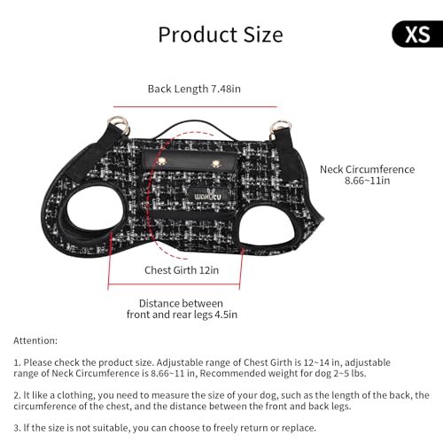 wakytu Animal Harness in X-Small(2-5 LBS), 2.0 Black