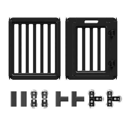 everfront Pet Playpen in 24"-Door+Panel, Black