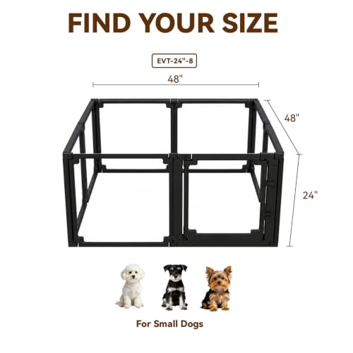 EVOTAILS Pet Playpen in 24", Black
