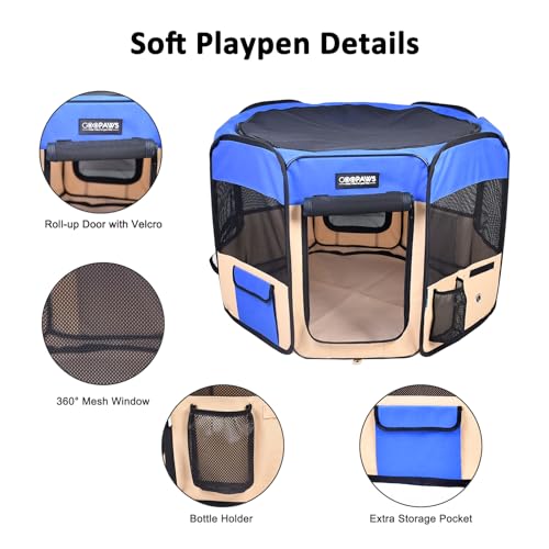 JESPET Pet Playpen in 36x36x24 Inch (Pack of 1), Blue