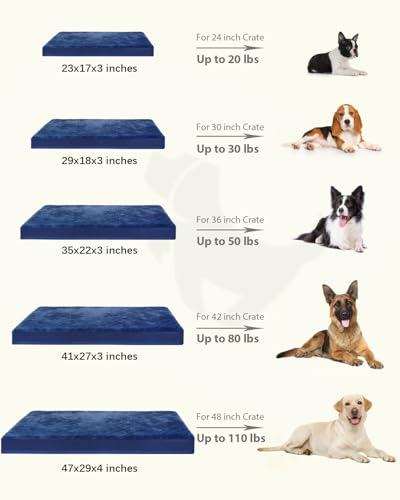 KSIIA Pet Bed Mat in 35.0"L x 22.0"W x 3.0"Th, Blue