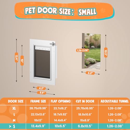 Tiylibe Pet Door in Small, White
