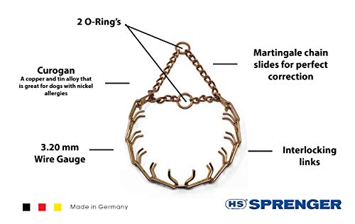 Herm Sprenger Animal Collar in 23in (58cm) x 3.2mm, Gold