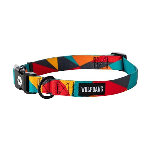 Wolfgang Man & Beast Animal Collar in Medium (1 Inch x 12-18 Inch), ShatterShapes Print
