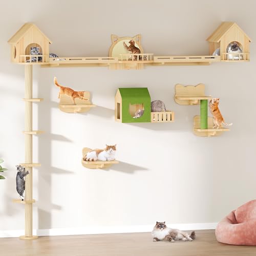 YITAHOME Pet Activity Structure in 21 pieces, Burlywood