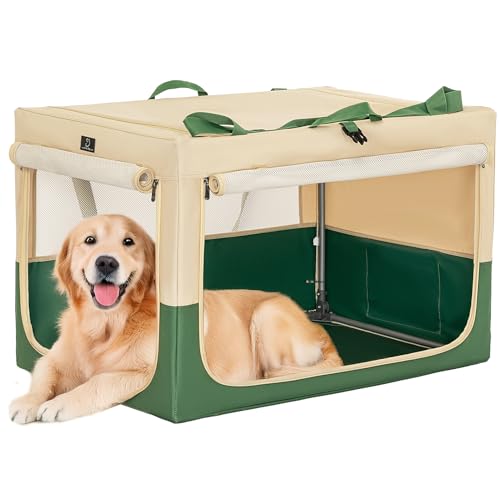 A 4 Pet Animal Cage in 40.0"L x 25.0"W x 25.0"H, Green+Beige