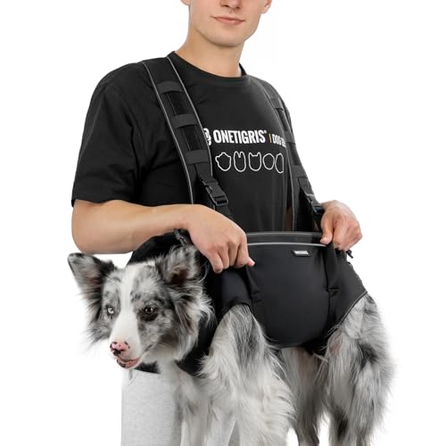 ONETIGRIS Animal Carrier in S: Chest 20-27", Back 8", Fits 18-32 lbs, grey