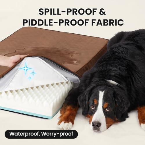 OhGeni Pet Bed Mat in 47" x 29" x 4" (For Crate), 04-Brown