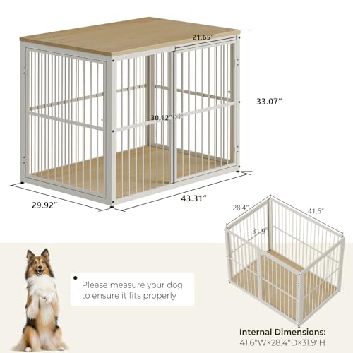 Lyromix Animal Cage in 43.3"L x 29.9"W x 33.1"H, Natural Beech