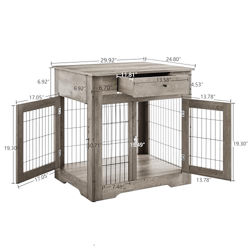 NicBex Animal Cage in 31.5"L x 22.64"D x 30.59"H, Antique Brown