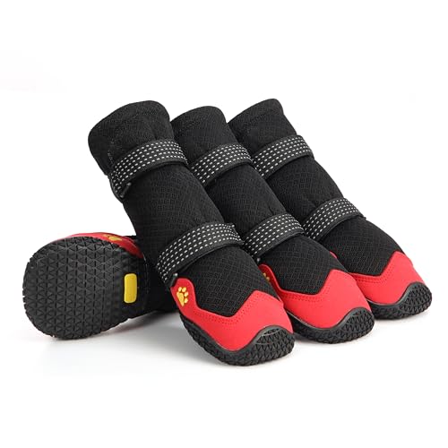 MUSIMC Paw Hoof Protector in Size 1: 1.57''x1.37''(L*W), B-Black red