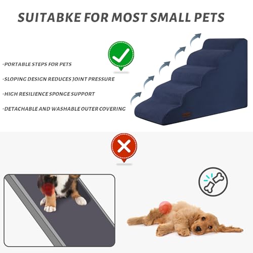 aodisman Animal Stair in Standard 5-Step 22.2"H, Blue