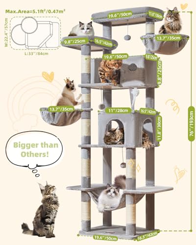 Taoqimiao Pet Activity Structure in 76 inch, Light Gray