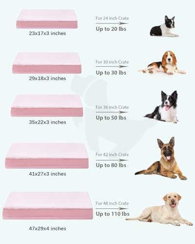 KSIIA Pet Bed Mat in 23.0"L x 17.0"W x 3.0"Th, Pink