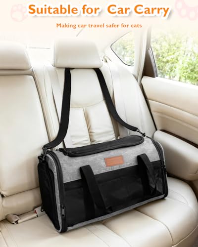 Petux Animal Carrier in 17.0"L x 11.0"W x 9.5"H, Grey