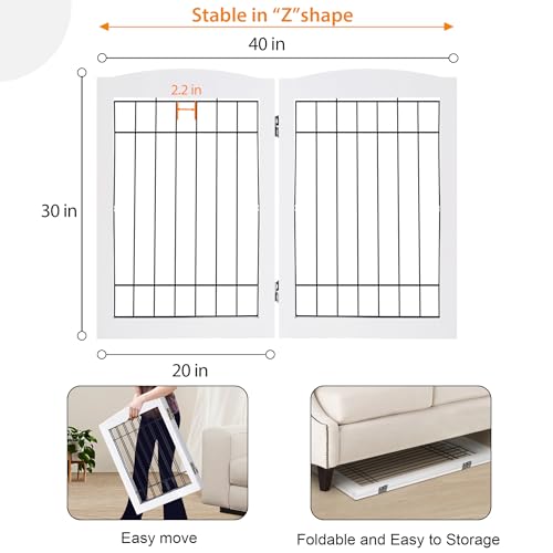 LZRS Temporary Gate in 30"Height-2 Panel, White