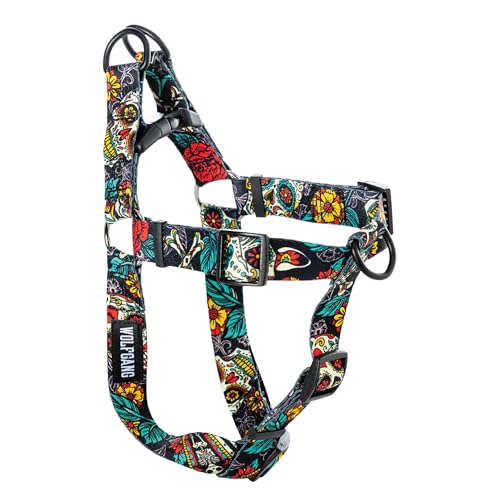 Wolfgang Man & Beast Animal Harness in Small (5/8 Inch x 12-18 Inch), LosMuertos Print