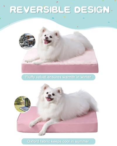 KSIIA Pet Bed Mat in 23.0"L x 17.0"W x 3.0"Th, Pink
