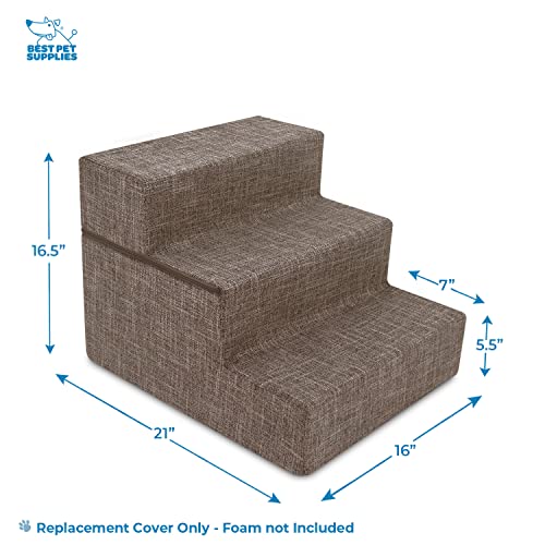 Best Pet Supplies Animal Stair in H: 16.5 Inches (Foldable), Brown Linen