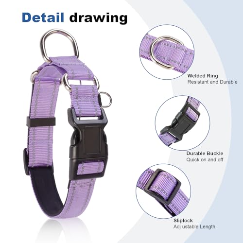 GDLKPS Animal Collar in S:1"Wind for 12.5"-15.5"Neck, Lavender