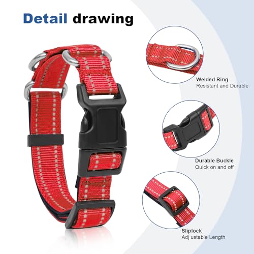 GDLKPS Animal Collar in XS:3/4" Wide for 11.5"-13.5" Neck, Red