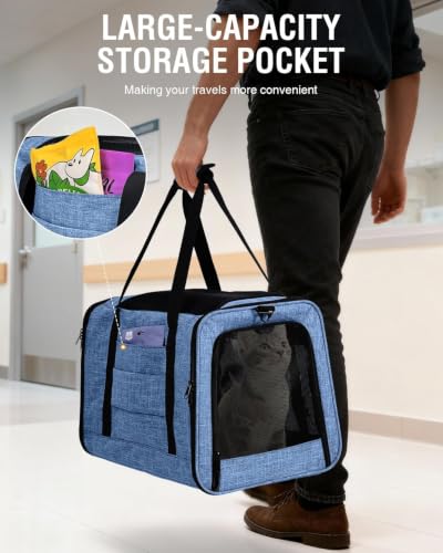 Petux Animal Carrier in 20.0"L x 13.0"W x 13.0"H, Blue