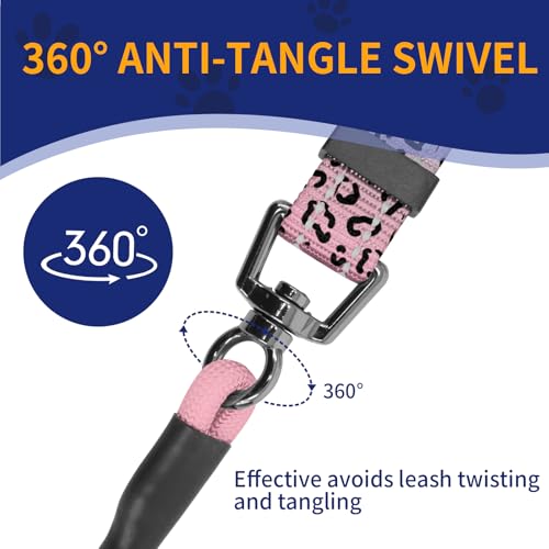 kazazoo Leash in Adjustable (5.5Ft To 8.5Ft), Pink Leopard