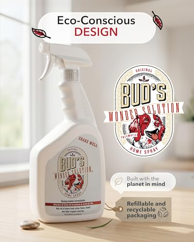 BUD'S WONDER SOLUTION Area Deodorizer in 32 Fl Oz (Pack of 1), Clear
