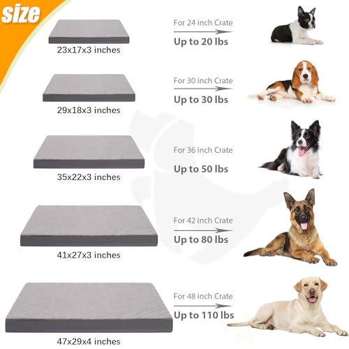 KSIIA Pet Bed Mat in 23.0"L x 17.0"W x 3.0"Th, Dark Grey