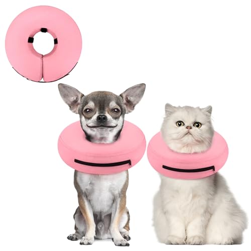 Supet Animal Recovery Collar Cone in XS(Neck 4"-7"), Solid Pink