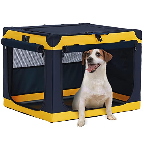 A 4 Pet Animal Cage in 26.0"L x 19.0"W x 18.0"H, Blue+Yellow