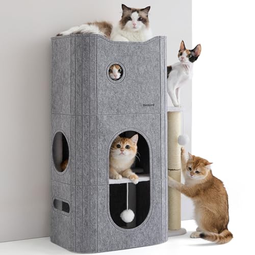 Bedsure Pet Activity Structure in 3-Level, Grey
