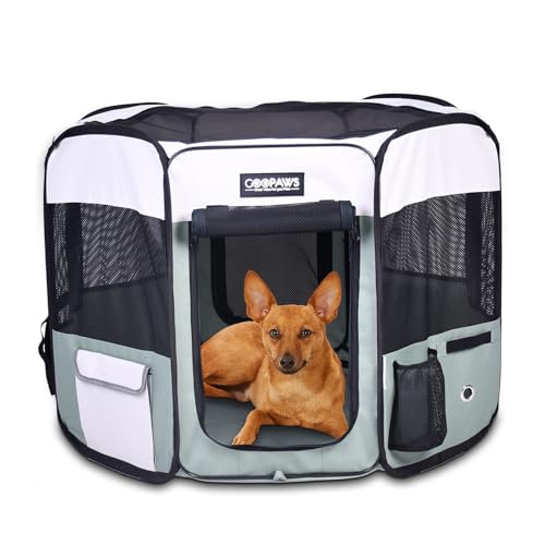 JESPET Pet Playpen in 36x36x24 Inch (Pack of 1), Shale Green